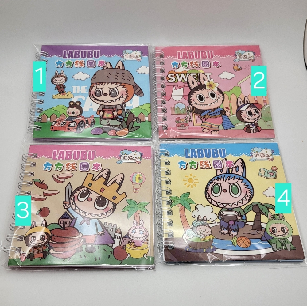LABUBU Mini Spiral Sticker Notebook NEW - Picture 2 of 8